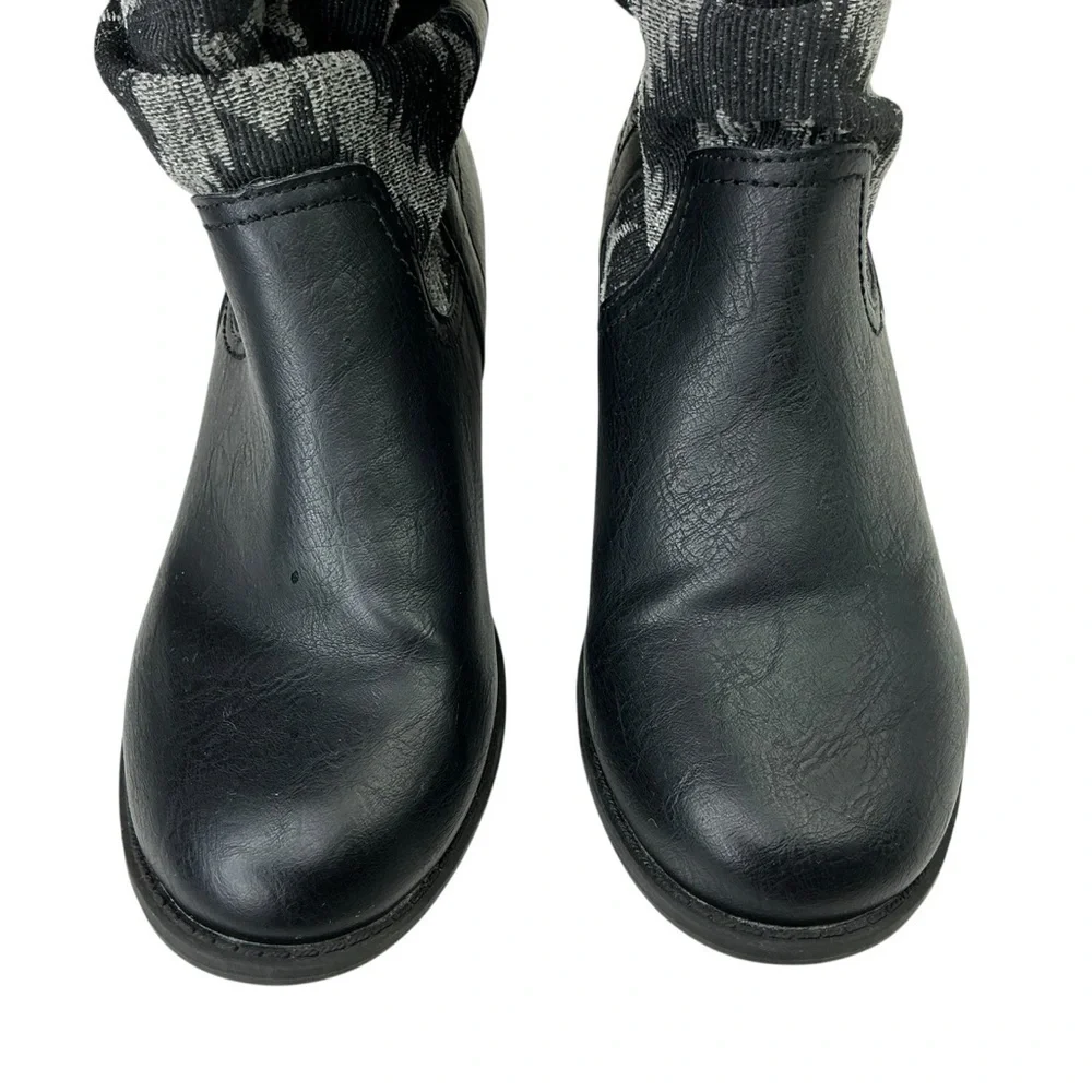 Old‎ Navy Black and Gray Girls Boots Size 2 Southwestern Print Slouchy Style